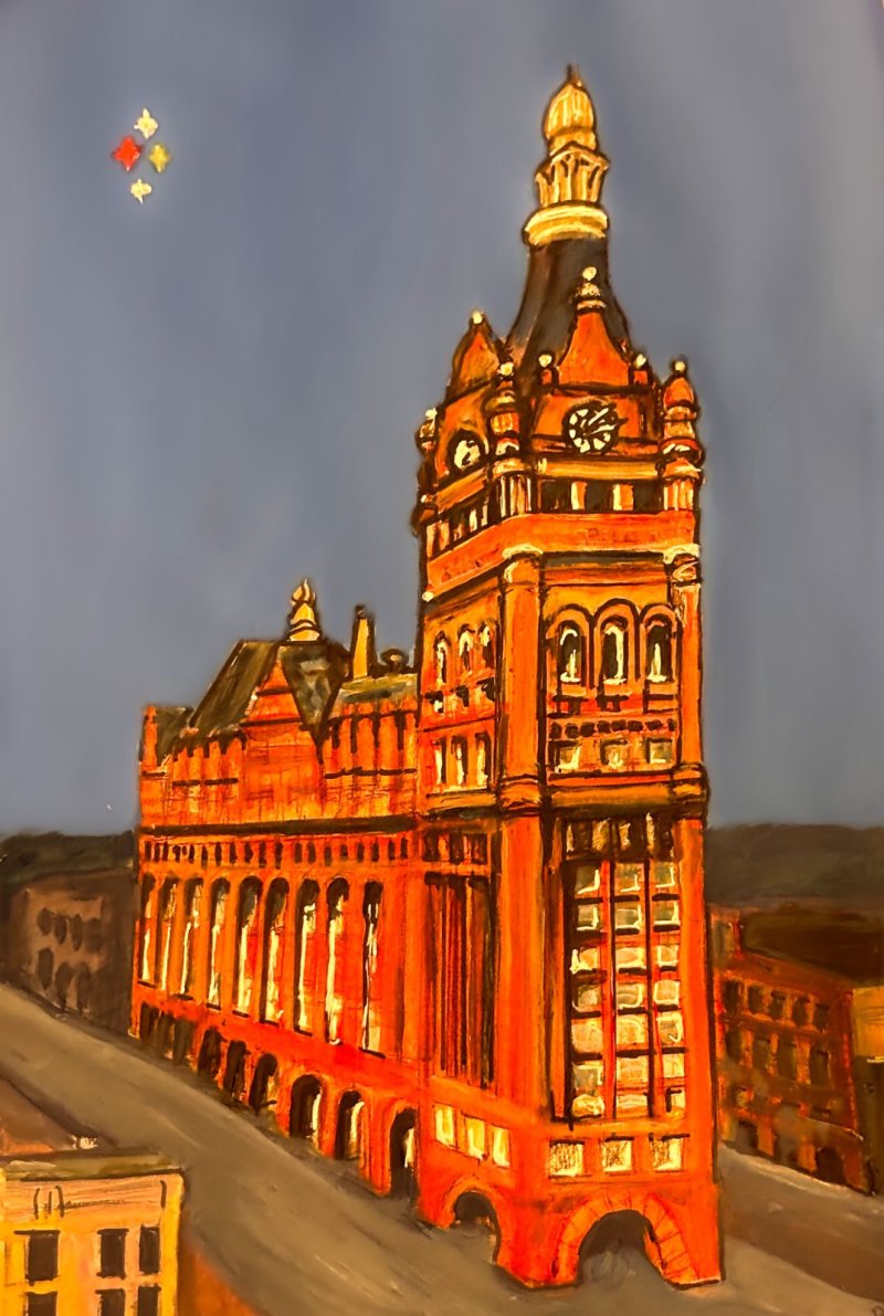 Painting of Milwaukee City Hall by Anna Huffman